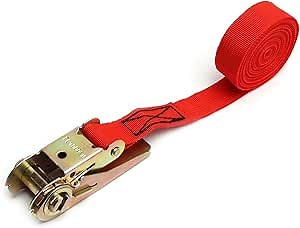 MroMax Ratchet Lashing Straps 0.98" Width x 9.84ft Length Polypropylene Cam Buckle Lashing Straps 800Kg Load Cargo Tie Down Strap 25mm x 3m for Moving Cargo Red Tone 1Pc
