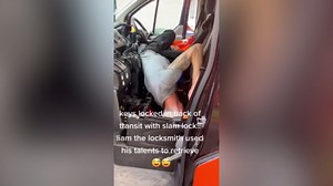 'Houdini' moment workman retrieves keys locked in van by crawling under seat