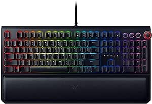 Razer BlackWidow Elite Mechanical Gaming Keyboard: Yellow Mechanical Switches - Linear & Silent - Chroma RGB Lighting - Magnetic Wrist Rest - Dedicated Media Keys & Dial - USB Passthrough
