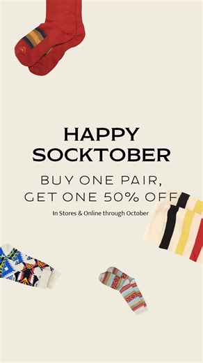 1.1K views | All month long, buy 1 pair of socks and get 50% off your second pair (includes 3-packs!). | Pendleton Woolen Mills | Facebook
