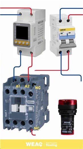 Voltage Protection Relay Working with Contactor, MCB and Buzzer for Real-Time Warning.