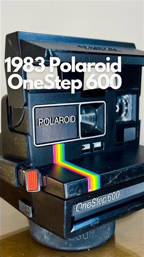 Vintage Rainbow Stripe Polaroid OneStep 600 Instant Camera