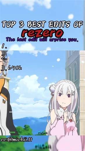 TOP 3 BEST EDITS OF REZERO 4K✅️