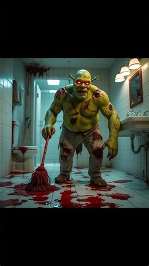 Shrek Characters Clean a Bloody Bathroom 🧟‍♂️🩸 | Horror Version #viral