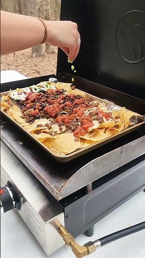 Camping Nachos on the Blackstone - Easy Meal Ideas - Camping Recipe - Camp Outdoor Cooking - Camper