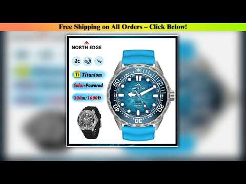 NORTH EDGE 2025 NEW+ TRITON-TI Titanium Solar-Powered Diving Watch Luxury Quartz Watches For Men