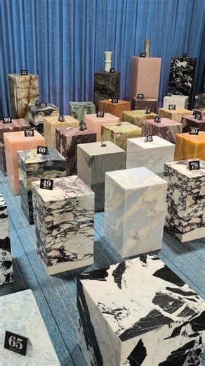 yanue stone customized（Nina） on Instagram: "A Kaleidoscope of Marble: Crafted Stone Furniture for Every Space Step into a world where natural marble’s endless hues and veining take shape as exquisite furniture pieces. This curated collection of marble side tables, plinths, and accent stands features a spectrum of colors – from bold black-and-white statuary to soft rose quartz, earthy amber, and lush green marble. Each piece is precision-crafted to highlight the stone’s unique character, blending