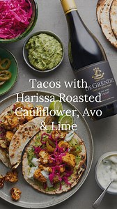 Tacos with Harissa Roasted Cauliflower, Avo & Lime 🌮 Can you feel it? That flutter of excitement every time we catch ourselves thinking about the festive season, and the chance to take the foot off the pedal 😉 Get those summer holiday vibes going with this recipe for easy entertaining: https://bit.ly/3G4JZVd We served ours with a bottle of De Grendel Wine and Restaurant Op Die Berg Syrah. | Pesto Princess