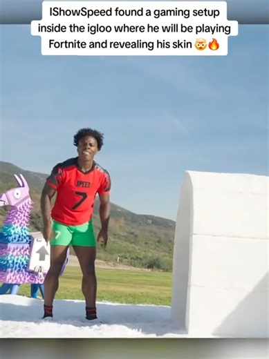 IShowSpeed Reveals Fortnite Skin in an Igloo Gaming Setup