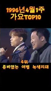 1996년4월1주가요TOP10📊 DJ DOC '미녀와 야수' 곡 첫 1위🏆 그 시절 우리가 사랑했던 음악🎧DJ DOC 〈미녀와 야수〉가 드디어 1위🏆이 노래 기억하시나요?