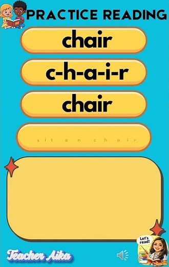 Reading Practice for Kids 📚 | Learn to Read Easy Sentences | CHAIR