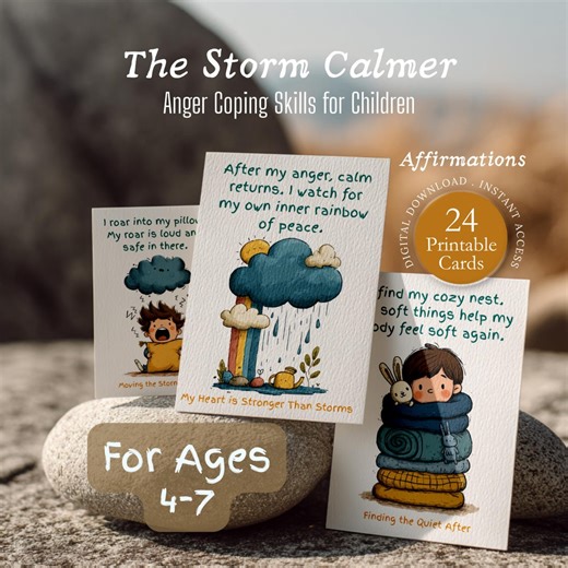 Anger Management Cards for Kids | Printable Coping Skills Deck | Big Feelings & Children Tantrums | Ages 4-8 | Emotional Regulation Tools - Etsy