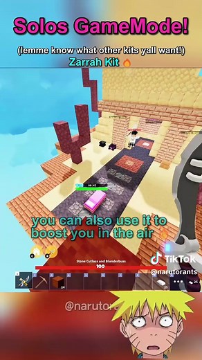 Zarrah kit is pretty good 🔥🔥 #bedwarsroblox #naruto #gaming #roblox #bedwars #combos #gameplay #zarrah