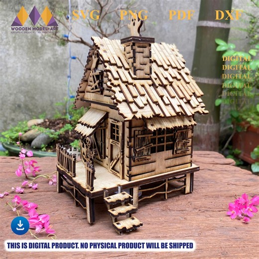 Halloween Haunted House Laser Cut Files: 3D Wood Model Design File (digital Download) - Etsy