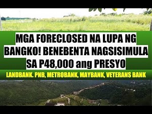 P48,000 and ABOVE FORECLOSED PROPERTIES AGRICULTURAL OR FARM AREA FOR SALE