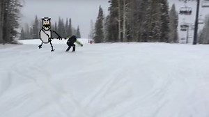 WATCH: Old School Computer Ski Game Brought To Life (VIOLENCE WARNING)