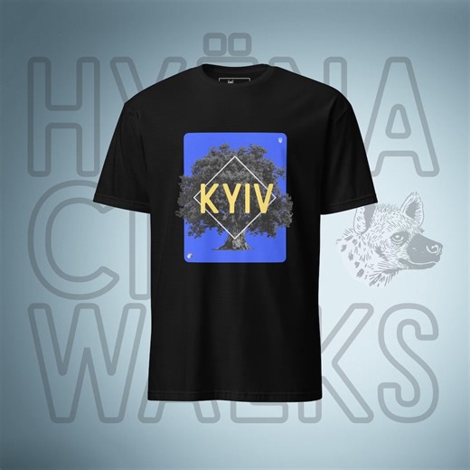 Kyiv T-shirt: Ukraine Resistance Tribute Art Tee in Black, White, Yellow - Etsy