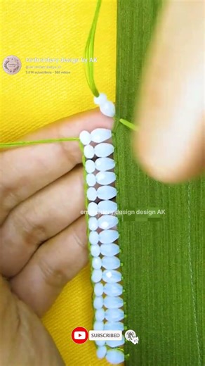 😍 Simple border embroidery design #handbroidery #embroidery #beautiful #beads