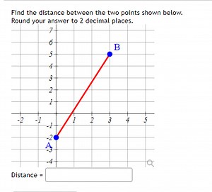 Find the distance between the two points shown below. Round your answer to 2 decimal places.