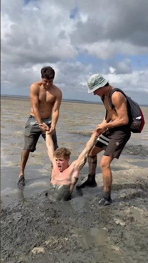 Friends Try To Pull Me Out Of Quicksand! #shorts