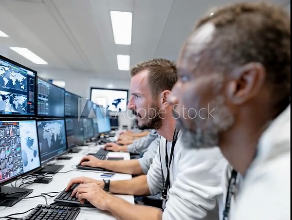 Monitoring and analyzing data from multiple screens in a control room by focused professionals