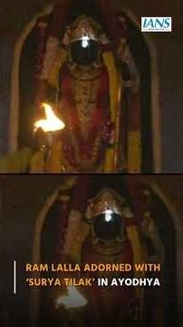 Ram Lalla Adorned with ‘Surya Tilak’ in Ayodhya on Ram Navami