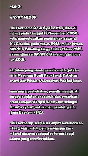 CONTOH BIOGRAFI PENULIS SKRIPSI