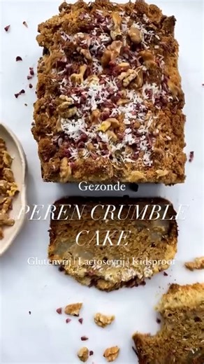 Gezonde Peren Crumble Cake