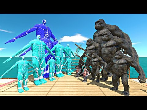 King Kong Team Boxing Ring Challenge|Ice Colossal Titan vs King Kong- Animal Revolt Battle Simulator
