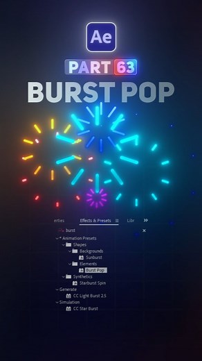 Motion Flix on Instagram: "🇦 🇪 🇵 🇦 🇷 🇹 6⃣3⃣ How to Firework using Burst POP in Adobe After Effect For more AE tips and tricks, follow me and turn on post notifications! ➡️ @motionflix94 Share on your story 📲, leave a comment 💬, and make sure to save it! 🌟✨ #aftereffects #tutorial #howtouse #howtocreate #firework #burstpop #effect #aetips #composting #aftereffectcourse #motiondesign #animation #getinspired #aftereffectstutorial #creativity #dailytips #motionflix"