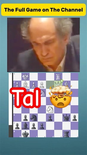 Mikhail Tal Sacrifices the Bishop for 2 Pawns 😱 #chessmaster #chess #mikhailtal #magnuscarlsen
