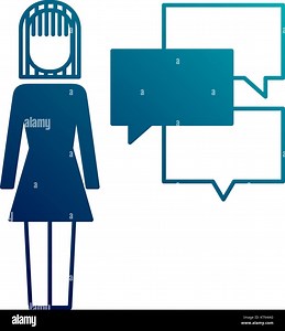 businesswoman with speech bubbles communication vector illustration Stock Vector Image & Art - Alamy