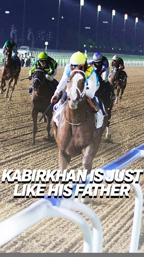 Winning at Meydan runs in the family! 💪 Will KABRIKHAN win the #DubaiWorldCup like Dad, CALIFORNIA CHROME? #DWC24 📽️: Dubai Racing | World Horse Racing