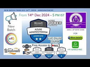 AZURE IN TAMIL - LIVE ONLINE BATCH - WEEKENDS - DEC 2024