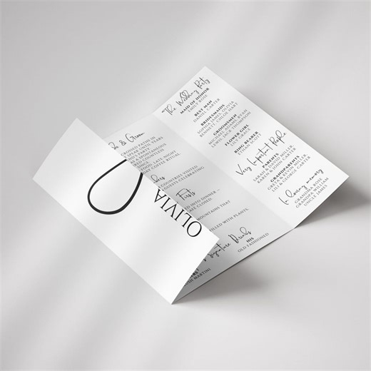 Minimalist Wedding Day Program Canva Template Gatefold Infographic Brochure Modern Ceremony Timeline Trifold Printable Editable Bifold G004 - Etsy