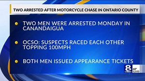 Two arrested after 100 mph motorcycle chase in Ontario County
