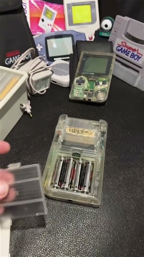 Transparent 1995 Play It Loud Gameboy is complete! 30 years going strong #gameboy #retro #retrogames