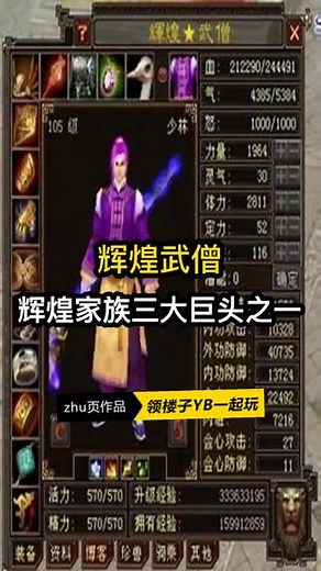 天龙八部：辉煌武僧，辉煌家族三大巨头之一 #网络游戏 #游戏杂谈 #新天龙八部 #天龙八部怀旧服
