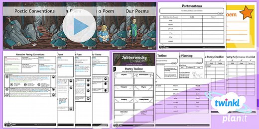 Year 5 Jabberwocky Narrative Poetry Unit Pack