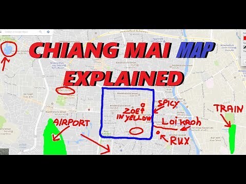 CHIANG MAI MAP explained with NIGHTLIFE, guesthouses, travel info