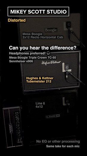 Can You Hear The Difference? Mesa 2x12 vs H&K 212 vs Line 6 4x12 | Distorted Tone