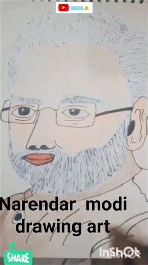 narendra modi drawing art#video #drawing #art