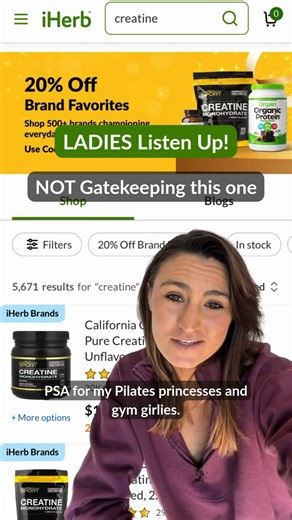 t’s time we talk about why the "girlies" are all obsessed with creatine lately! 🗣️✨ It’s not just about building muscle; it’s about recovery, energy, and even cognitive support. But you don't need to spend a fortune to get the good stuff. I trust California Gold Nutrition from iHerb because they prioritize transparency and quality without the "luxury" price tag. Right now, iHerb is celebrating their Wellness Champions event! 🏆 You can save 20% OFF select wellness favorites when you use code CH