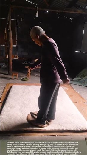 Inside the Old School Craft of Making a Soft, Warm Cotton Quilt #relaxing #satisfying #farming