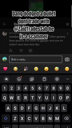 @D1RageBaitTrades scammer he scammed his 250m garma and almost scammed me #scamsave #scamadviser