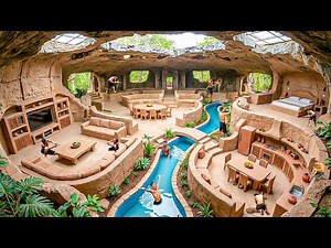 150 Days Building a Clay Underground Living Complex 5m Below the Ground Using Primitive Tools