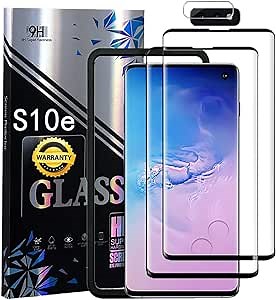 Galaxy S10e Screen Protector [ Case Friendly ] 9H Hardness Tempered Glass Screen Protector 【2+1 Pack】With Alignment Tool, Compatible Fingerprint, With Camera Lens Protector, for Samsung Galaxy S10e