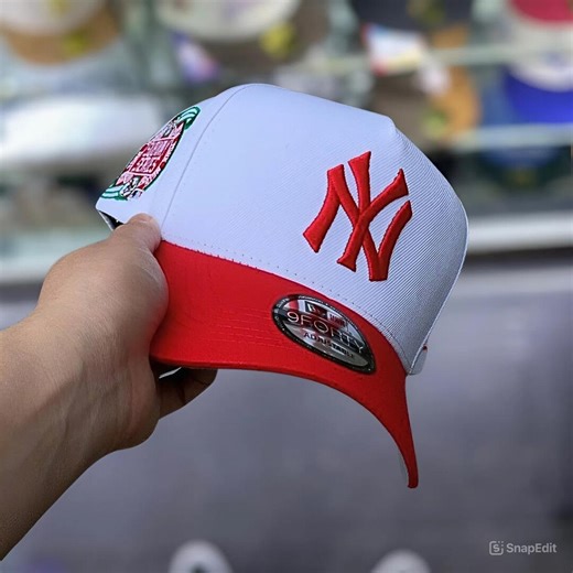 New Era NY Yankees 9FORTY Snapback Hat White Red Adjustable Baseball Cap Streetwear - Etsy