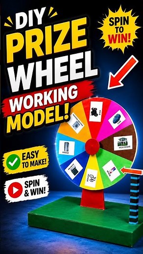 prize wheel - spin wheel working model using cardboard - science project exhibition - diy diypandit