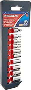 Crescent 10 Pc.1/4" Drive 6 Point Standard SAE Socket Set - CSAS8N